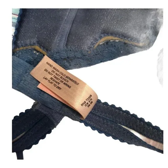 Victoria's Secret Blue Stripe Demi Bra Sz 36B - Picture 5 of 8